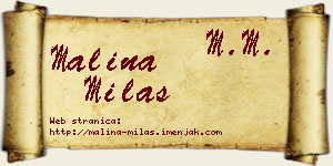 Malina Milaš vizit kartica